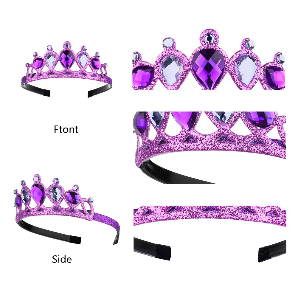Hot Cross-border Headband Crown Tinker Bell Princess Rhinestone Hair Crown Party Headwear Prince Hair Crown