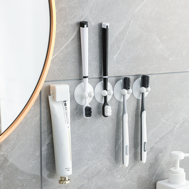 Toothpaste Holder Punch-free Wall-hanging Toothpaste Squeeze Artifact Bathroom Wall Storage Toothbrush Holder