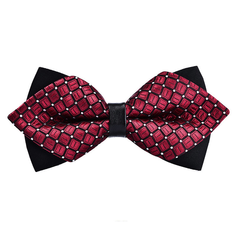 Pointed Bow Tie Groom Wedding Black Men's Suit wine red Bow Dress Wedding Best Man Korean Style British Style