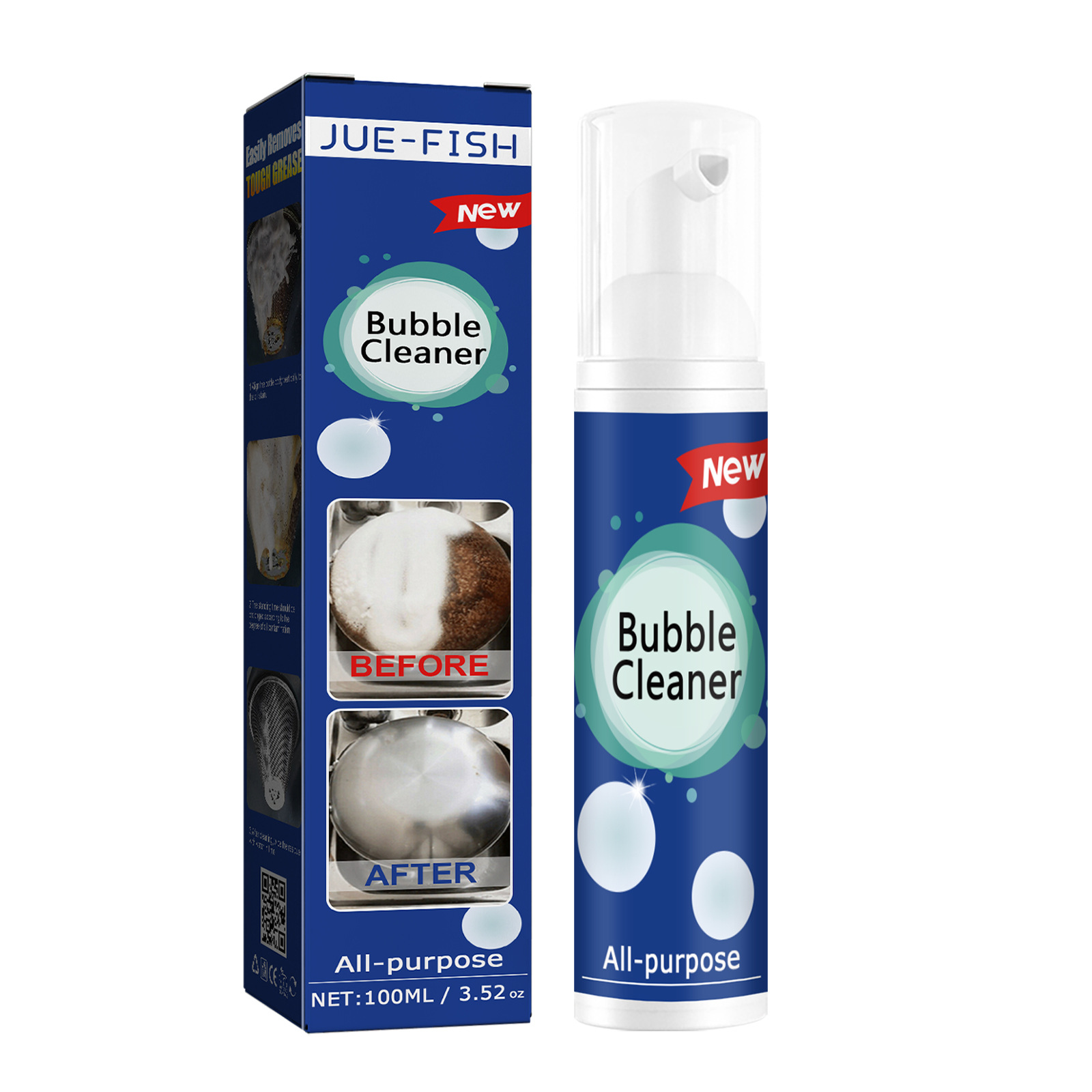 Jue-Fish oil stain foam cleaner kitchen stove range hood multi-purpose heavy oil stain foam cleaner