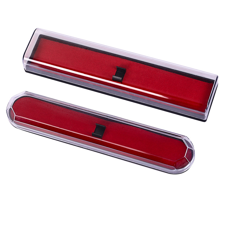 Plastic transparent pen box acrylic pen box rectangular signature pen box gel pen pen box printable logo