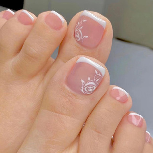 White edge French rose wear nail polish piece wholesale wear nail polish piece nail polish piece removable nails