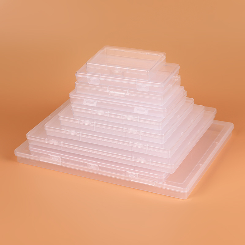 Plastic storage box 1.7 high packing box  rectangular flat box A4 file box jewelry card 