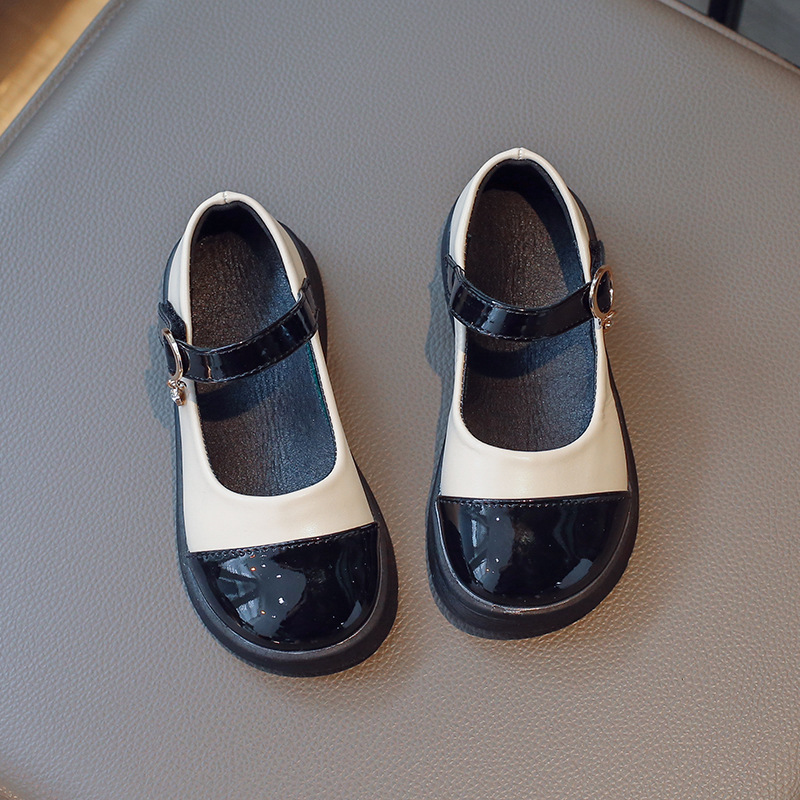 Girl's Leather Shoes 2023 Autumn New Children's Korean Style Soft Sole Casual Shoes Little Girl's Princess Shoes Single-layer Shoes Student Shoes