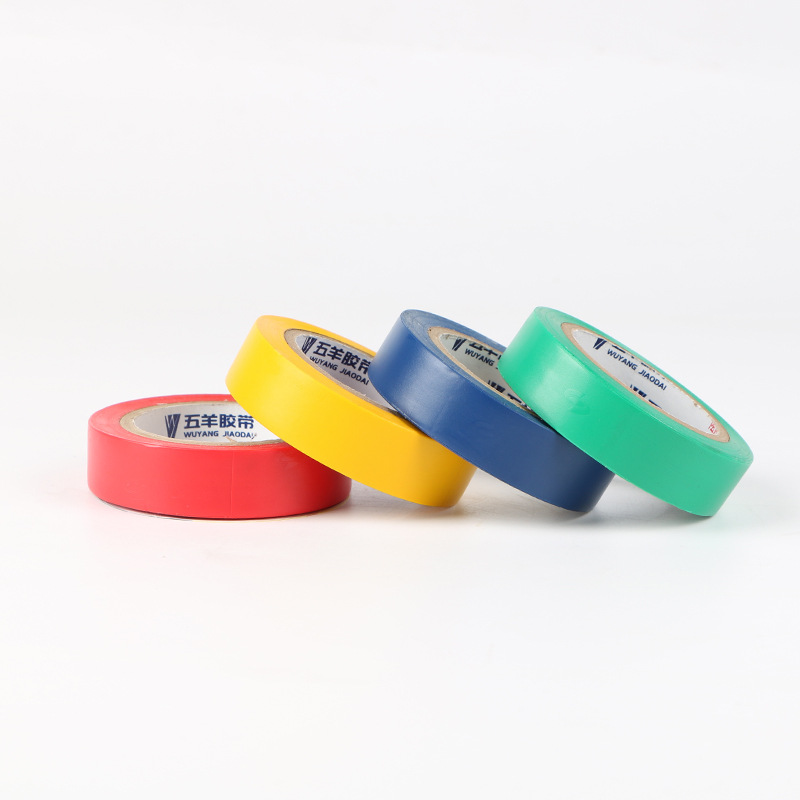 Factory wholesale PVC waterproof insulation electrical tape red black blue electrical adhesive high temperature flame retardant electrical tape