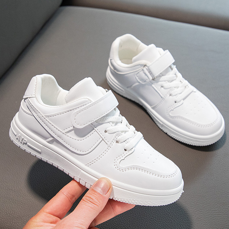 Children's 61 small white shoes 2023 new boys board shoes soft bottom fashion large children's shoes Primary School casual shoes