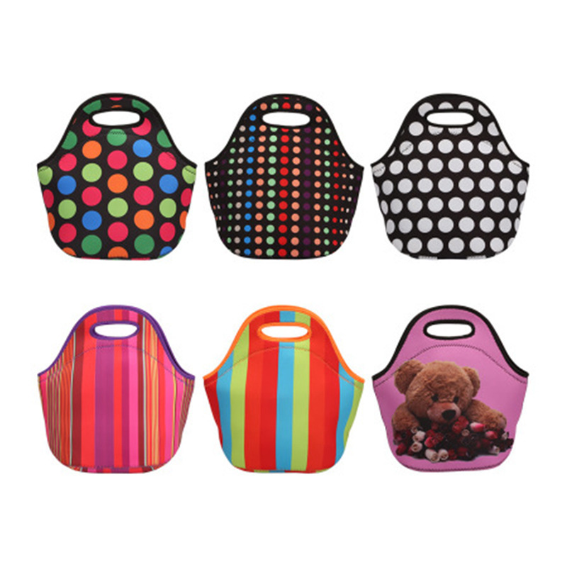 Cross-border Spot Diving Material Lunch Bag Portable Insulation Bag Student Lunch Bag Outdoor Picnic Multi-color Work Meal Bag