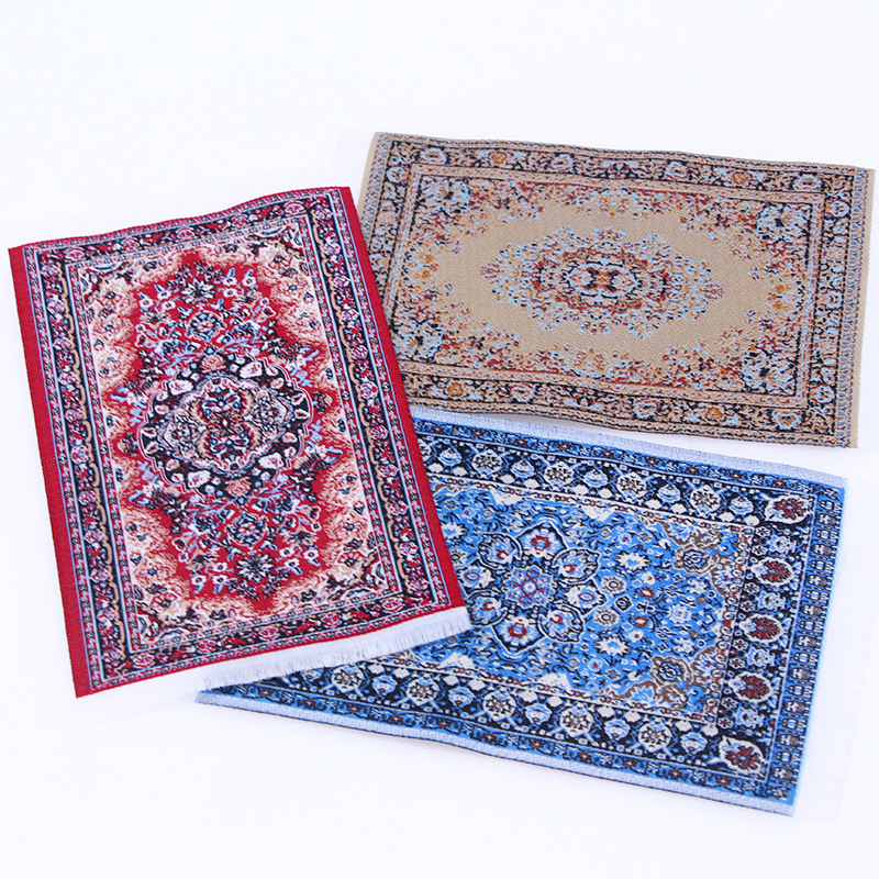 Doll House dollhouse mini Ground mat miniature scene decoration Turkey carpet 17*10cm