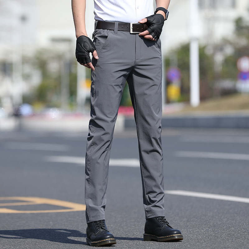 Tactical Pants Men's Summer Casual Pants Straight Slim-fit Thin Sports Outdoor Business Anti-wrinkle Quick-drying Trousers