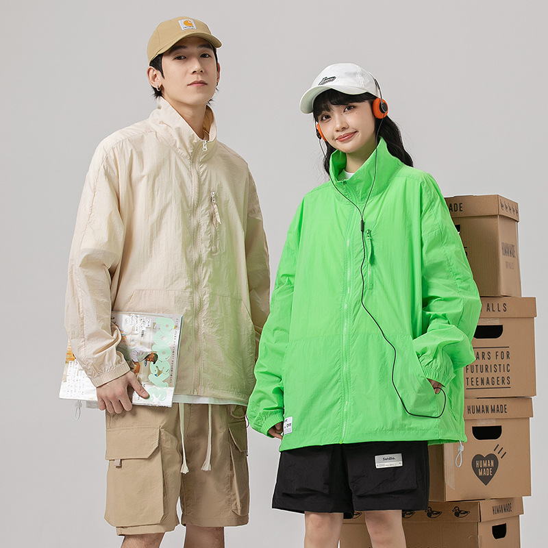 Teenagers Outdoor UV Protection Couple's Sun Protection Clothing Men's Summer Ultra-thin Ice Silk Quick-drying Skin Coat Women