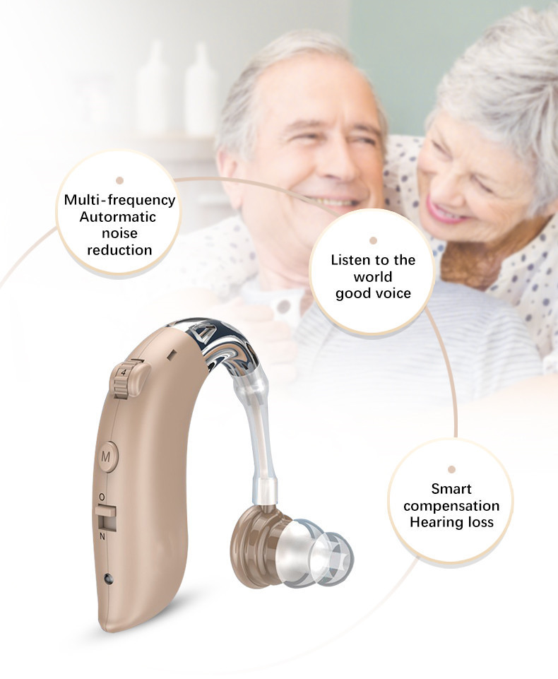 2023 New Bluetooth Hearing Aid Rechargeable BTE Ear Health Care for the Elderly Hearing Cross-border Hot Sale