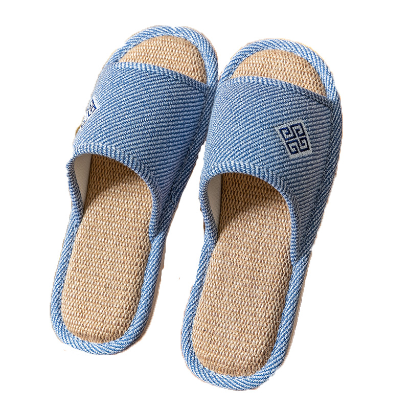 Thick bottom autumn cotton and linen slippers women's household summer home slippers wholesale indoor and outdoor men's shoes non-slip handmade shoes