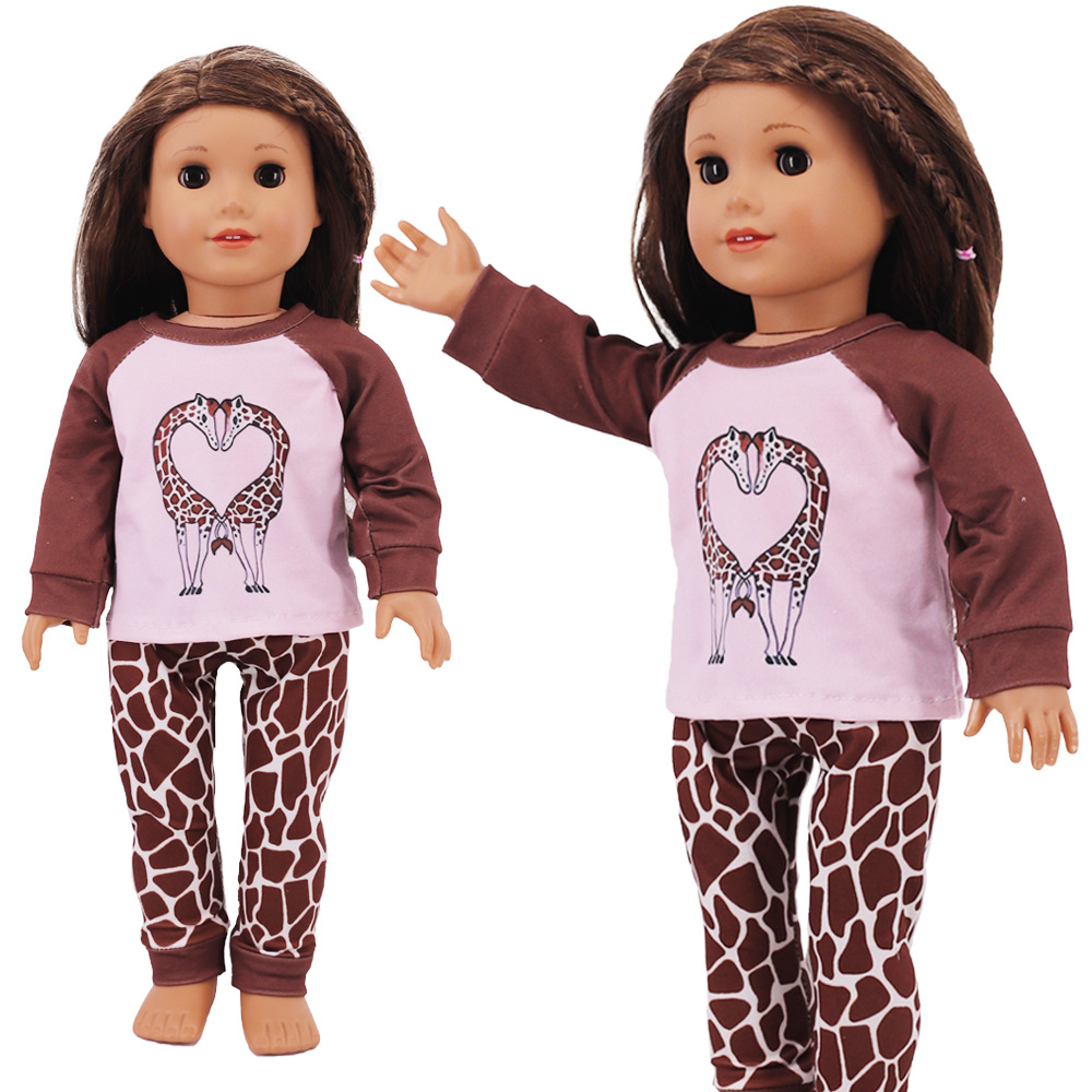 Spot cross-border 18 inch American girl doll long sleeve pajamas summer doll dress casual clothes children's toys
