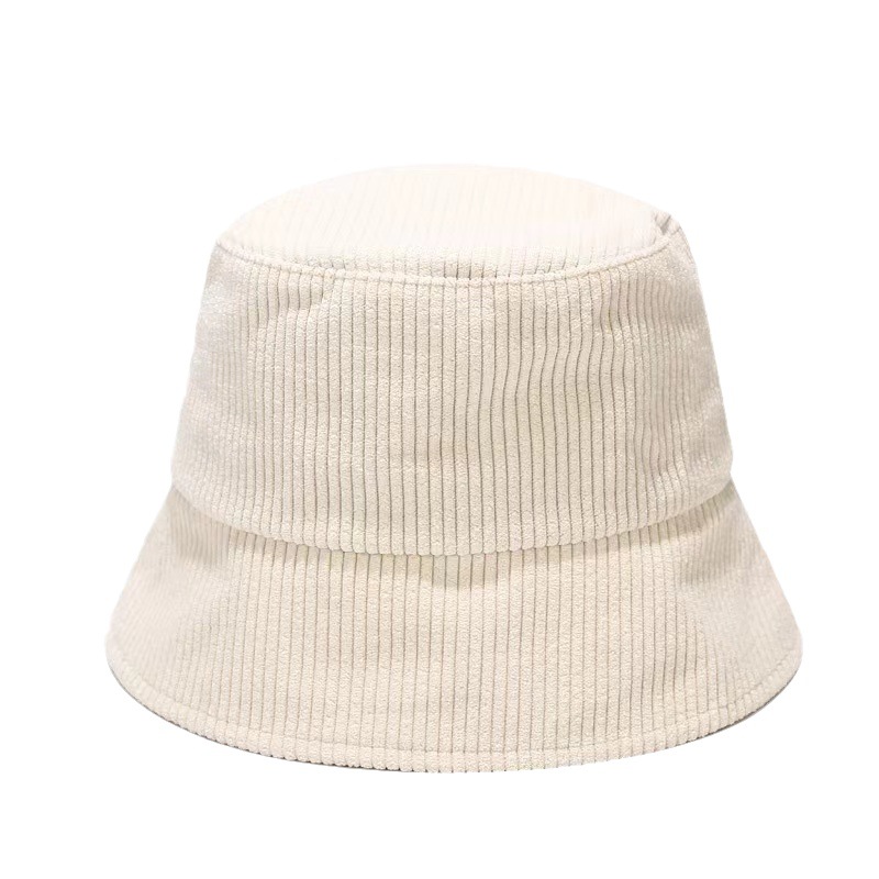 Autumn and Winter Korean style hat women's solid color simple all-match corduroy fisherman hat outdoor sun-proof basin hat tide