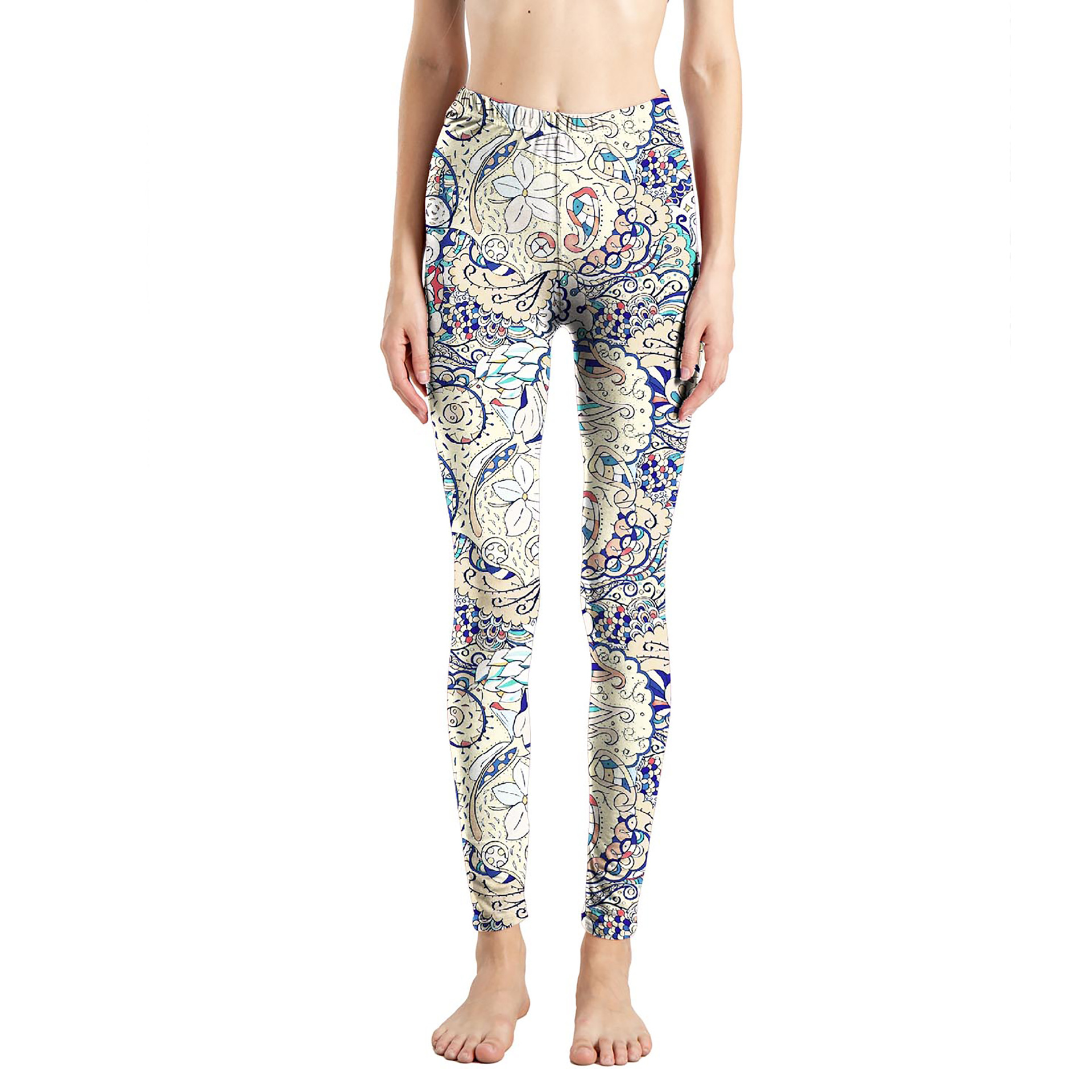 9604 cross-border retro geometric National Wind printing leggings skin-friendly comfortable soft sanding Milk leggings