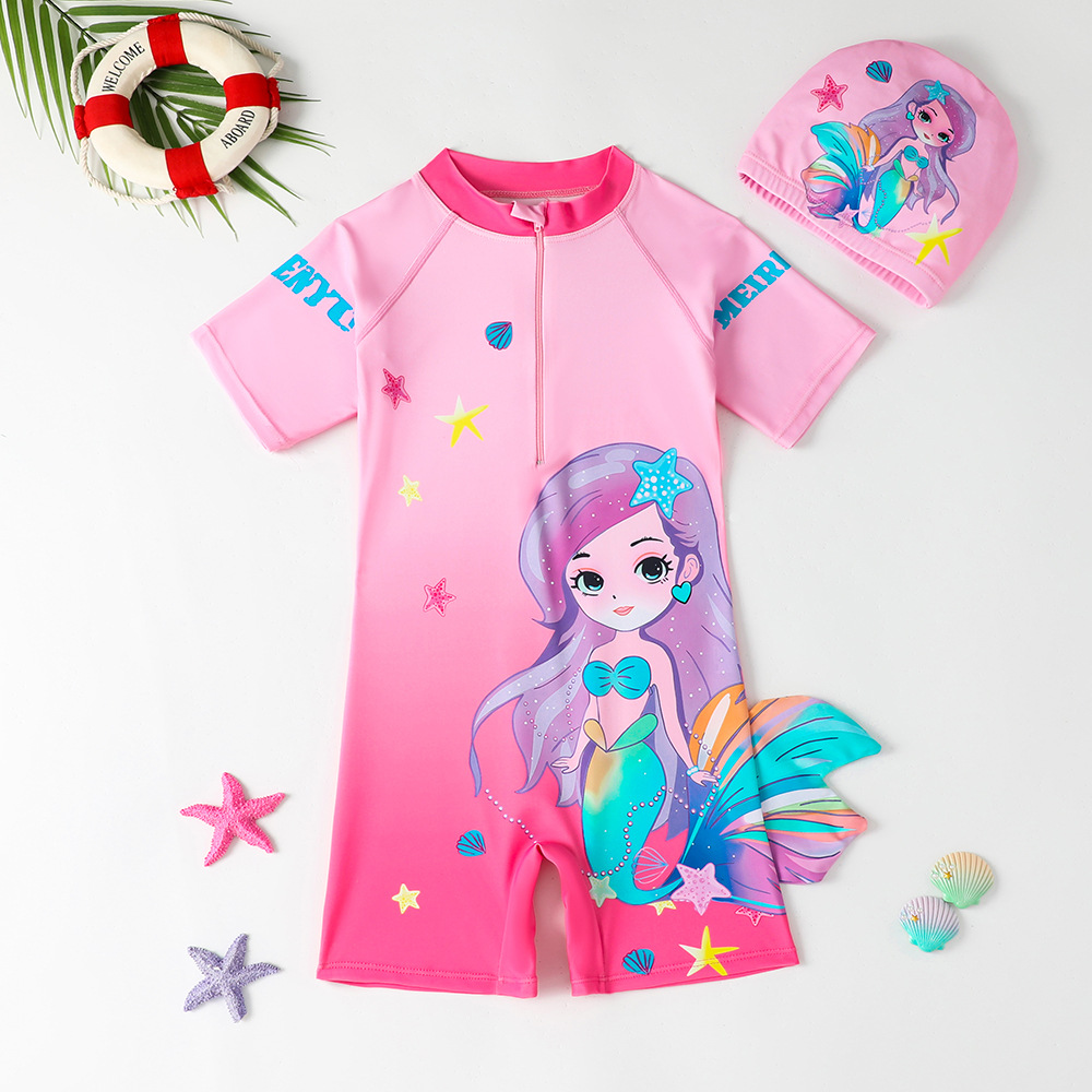 Foreign Trade New Children's Swimsuit Girls Summer Little Girls Middle and Big Children Cross-border Professional Hot Spring Swimming Equipment