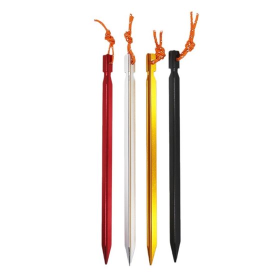 23cm triangular ground nail outdoor tent accessories aluminum alloy ground nail reinforced canopy windproof reinforced ground nail with rope