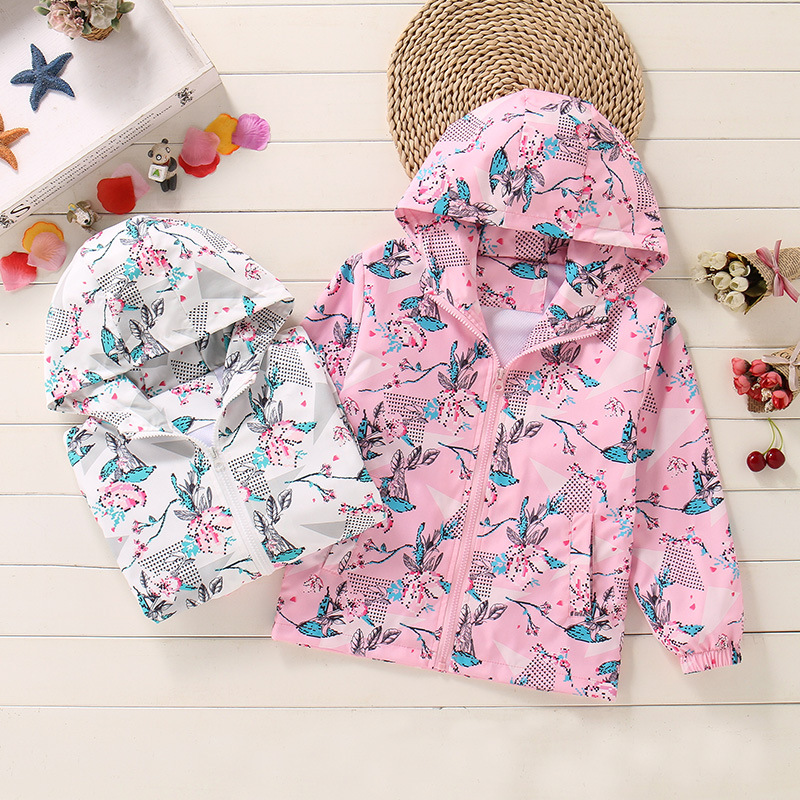 Cross-border girls' spring coat 2024 new medium and large children's windproof jacket children's waterproof fashion spring and autumn top