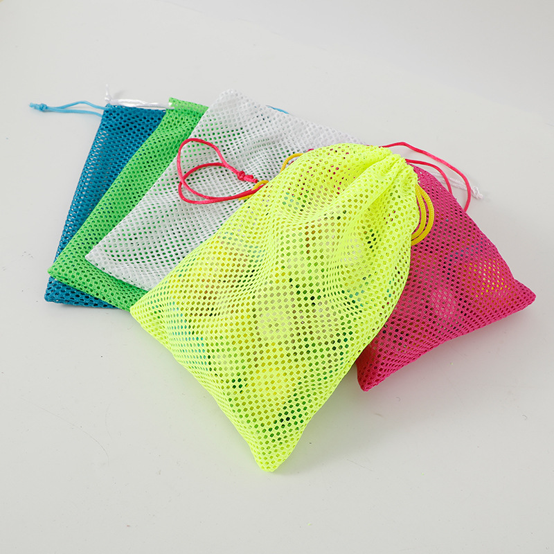 Mesh Bag Polyester Sports Equipment Mesh Bag Drawstring Storage Bag Nylon Outdoor Camping Storage Bag