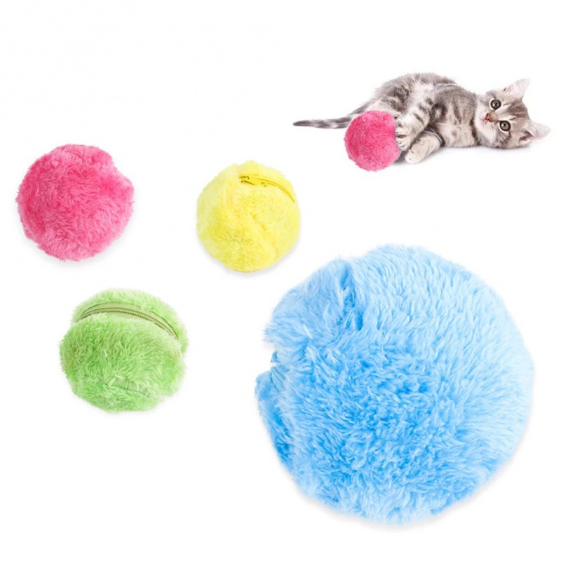 Pet Dog Cat Plush Rolling Toy Plush Ball Roller Ball Smart Dust Removal Toy Rolling Ball