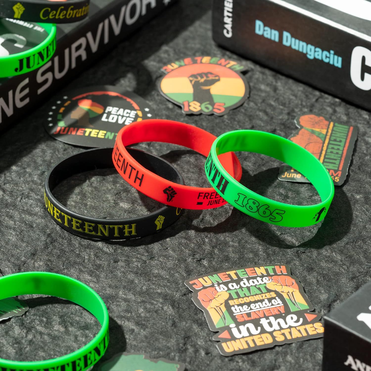 Cross-Border American youth festival theme party gift Freedom Day Black June festival silicone bracelet