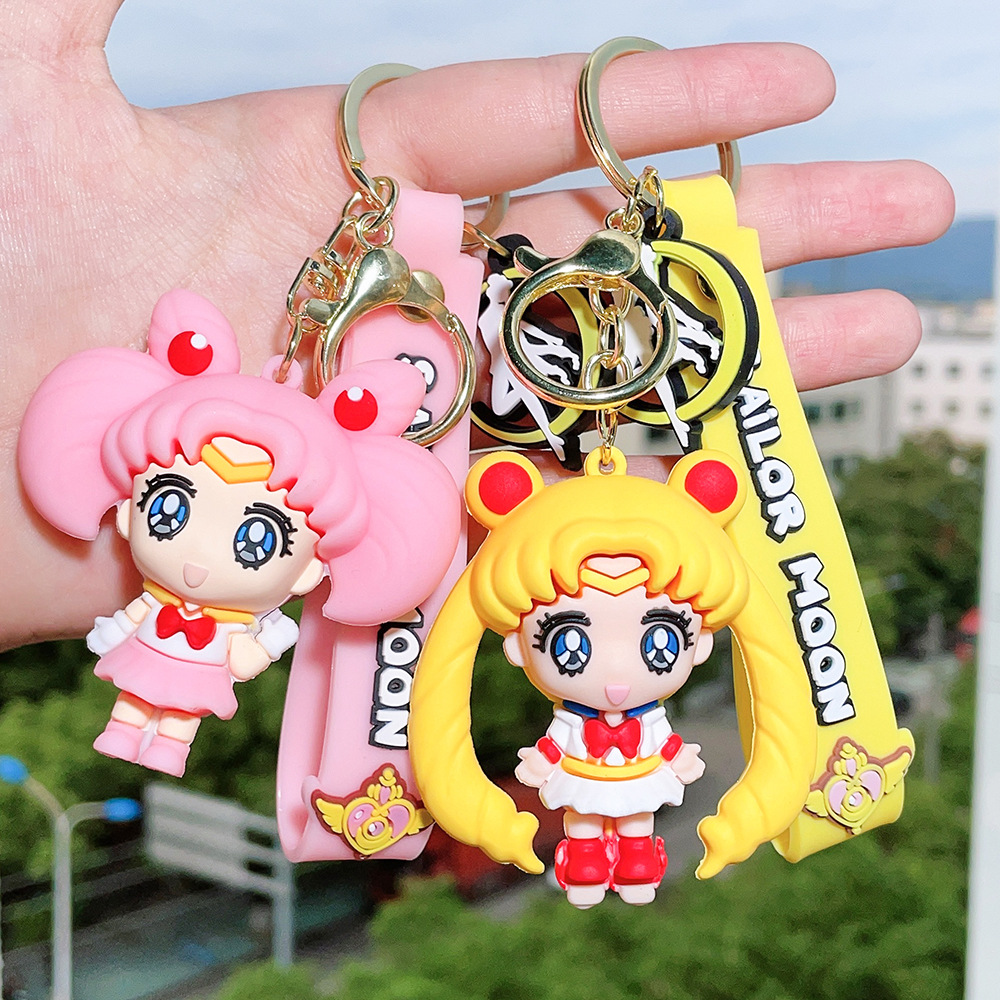 Sailor Moon Cartoon Key Chain Couple Bag Pendant Key Pendant Moon Hare Doll Car Keychain