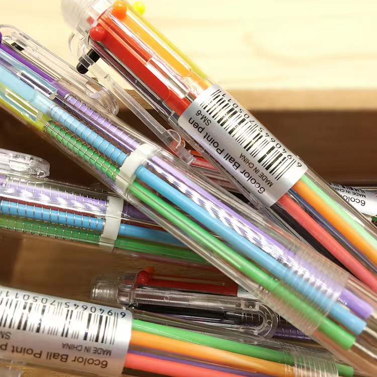 6 color ballpoint pen color press gel pen graffiti marker pen wholesale bullet 0.5m student stationery prizes