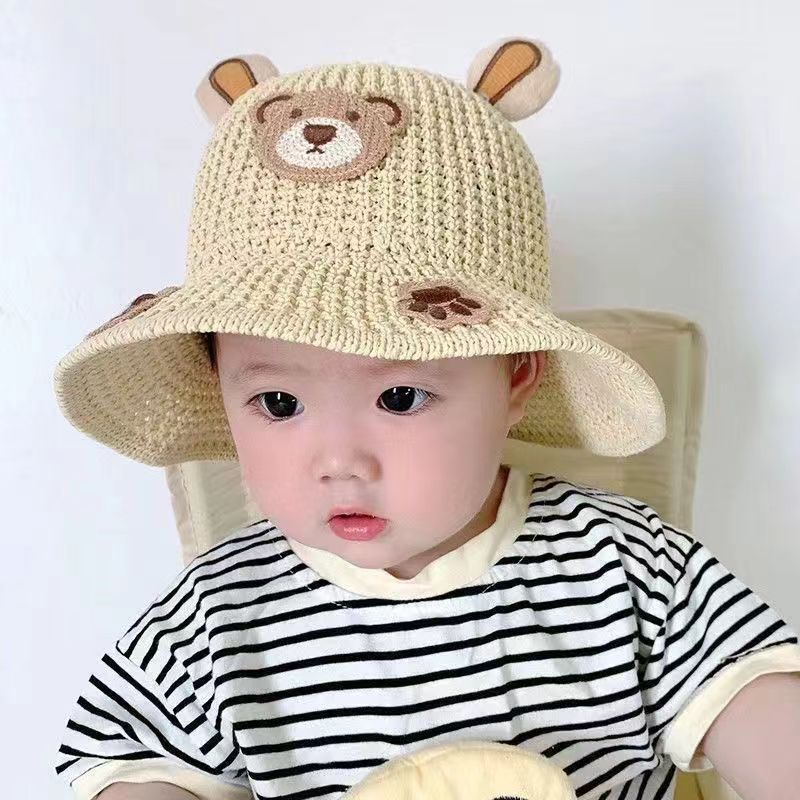 Chapéu de sol infantil estudante verão aba grande meninos e meninas praia chapéu de palha bebê chapéu legal proteção solar chapéu de pescador_voghion.com