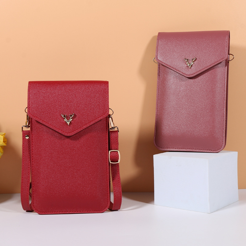2023 new fashion ladies mobile phone bag ins spring and summer solid color student texture mini messenger bag wholesale