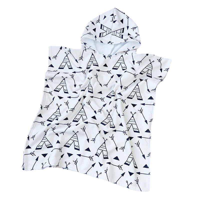 2024 New Cross-border Microfiber Children's Cloak Bath Towel Hooded Cloak Quick-drying Absorbent Swimming Towel Beach Bathrobe