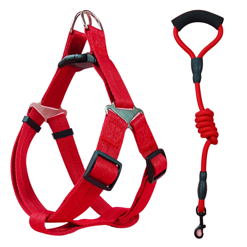Pet dog leash small and medium sized puppy teddy dog leash dog chain adjustable vest chest strap dog leash