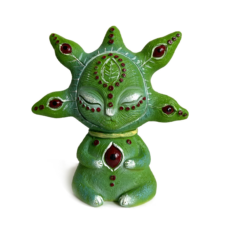 Cross-border New Biological Fantasy Resin Ornaments Garden Sculpture Crafts Three Eyes Alien Home Decoration Set