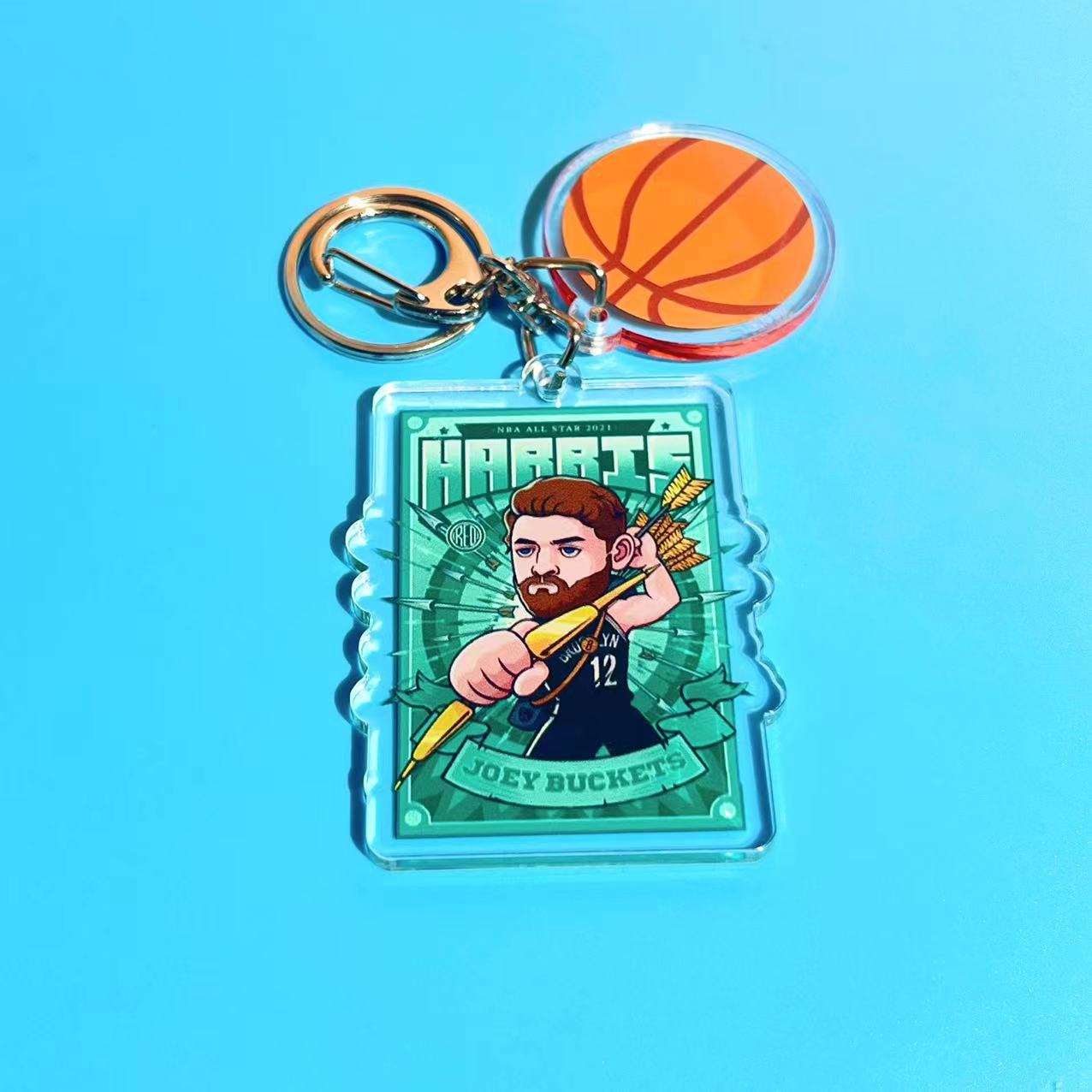 nba Kobe Curry James Owen Durant Basketball Anime Cartoon Keychain School Bag Car Pendant