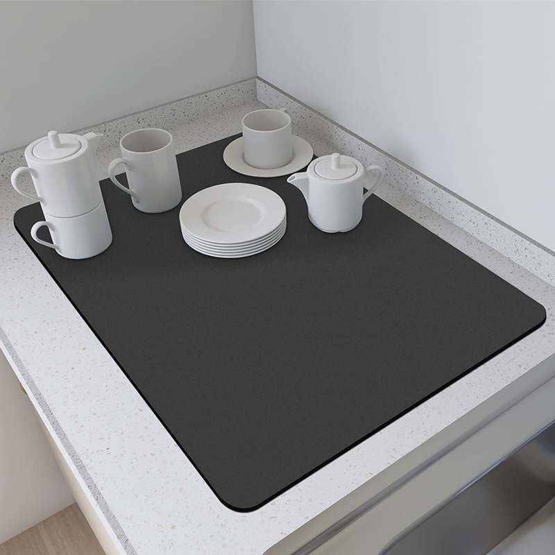 Cross-border Nordic simple style home restaurant kitchen solid color soft diatom mud draining mat anti-scald insulation bar coaster
