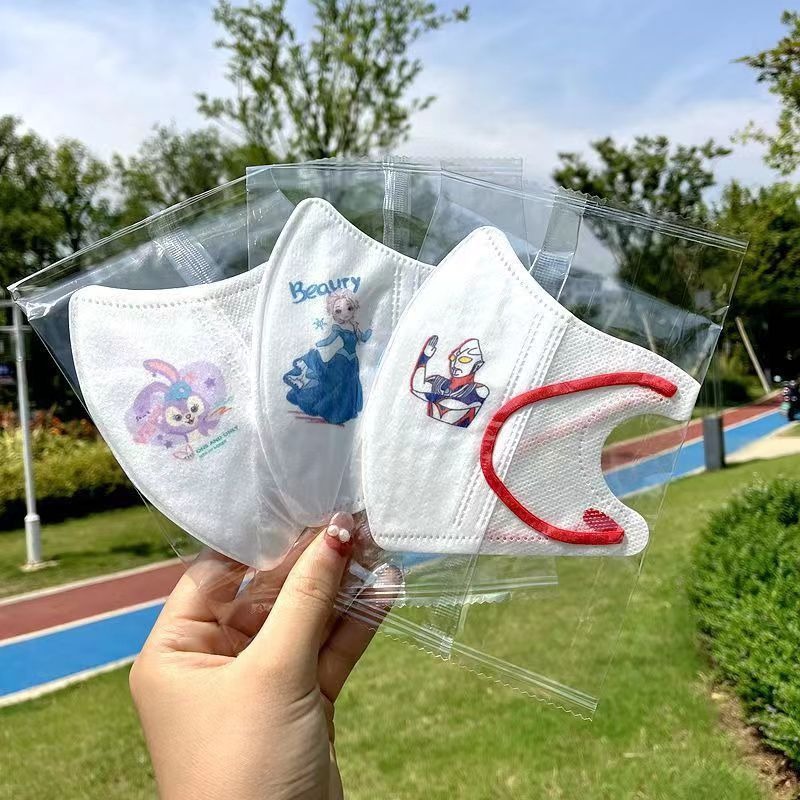 Children's Mask 3d three-layer protective mask cartoon student children breathable printing wholesale independent mask