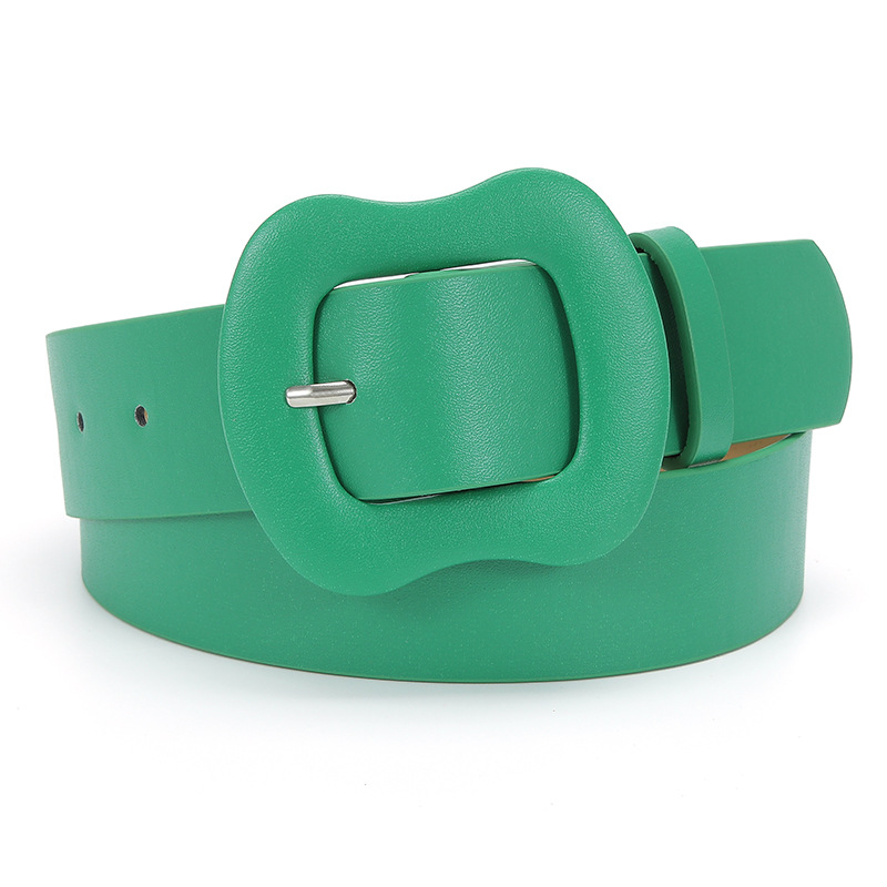 2023 bag buckle belt women's fashion solid color gourd buckle all-match decorative jeans clothing accessories belt Women's wide