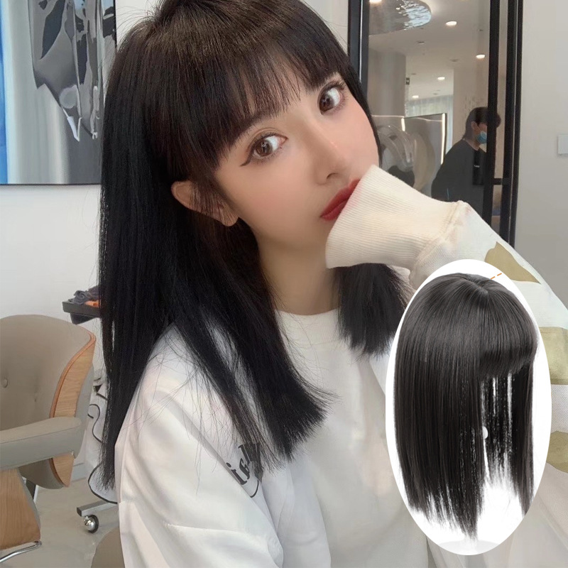 The reissue piece female simulation hair head invisible natural one-piece cover white hair invisible hair piece manufacturer a generation of hair