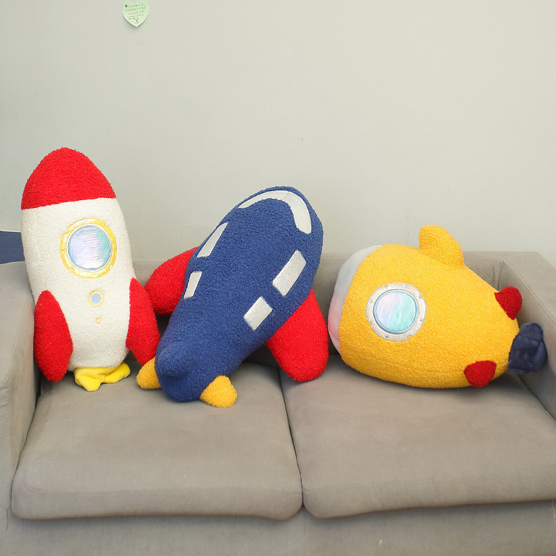 Meng Di Xiang New Shaped Creative Space Rocket Pillow Cartoon Sofa Hand Washable Pillow Children Cool Doll Doll