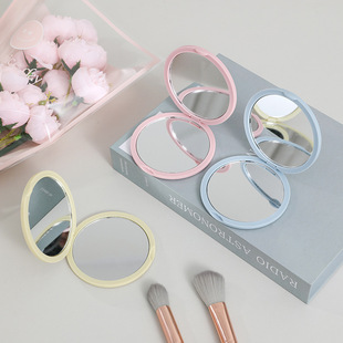 Folding makeup mirror circular small portable DIY cream glue double -sided and small mirror wholesale factory