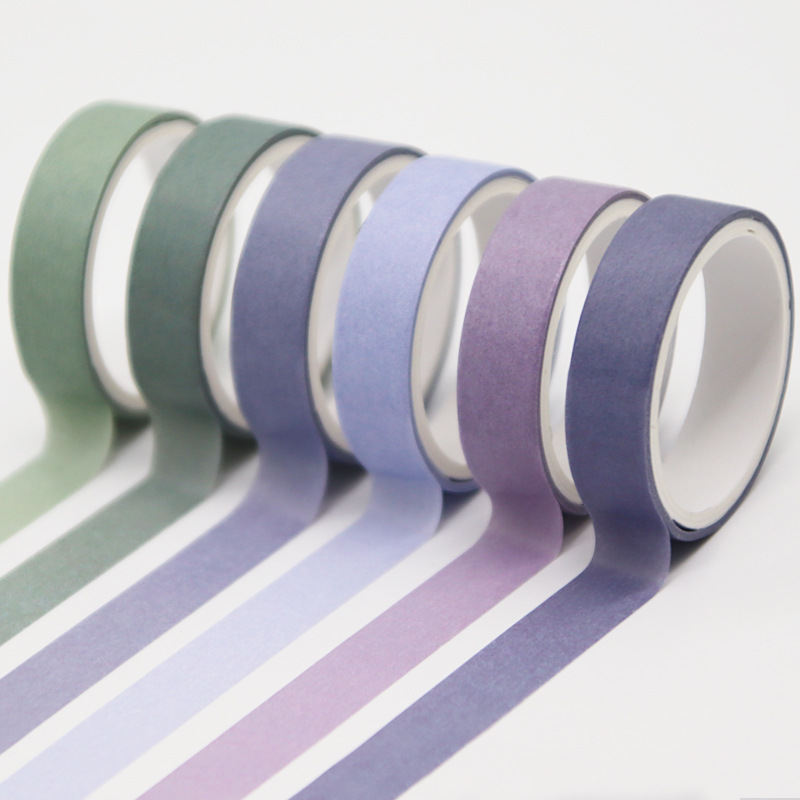 New solid color salt system and paper tape 10 rolls suit student basic diary hand account material diy decorative stickers