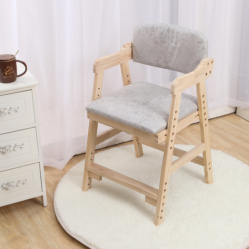 One-piece delivery solid wood children's correction sitting posture learning lifting chair primary school student dining table and chair adjustable writing chair