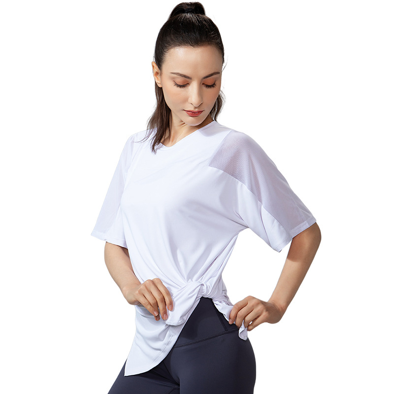 Large Size Running Quick-drying Clothes Women's Spring and Summer Fitness Clothes Women's Top Short-sleeved Sports T-shirt Mesh Loose Yoga Clothes