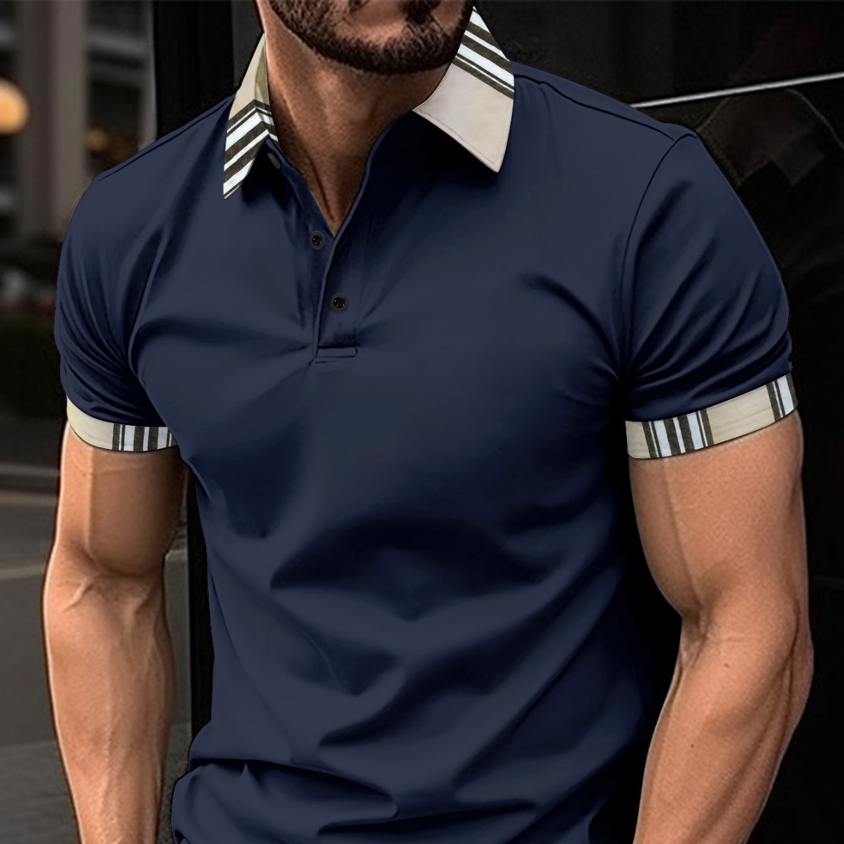 European and American Cross-border 2023 Summer Quick Sale Amazon Lapel Polo Shirt Button Pocket Men's Sports Polo Shirt