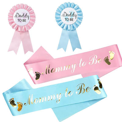 baby shower mom and dad shoulder strap badge set mommy to be shoulder strap daddy to be