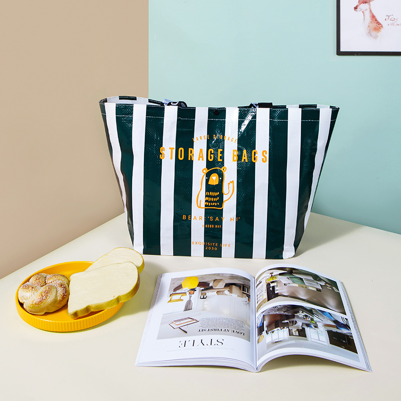 ins environmental protection shopping bag waterproof folding portable shopping bag supermarket clothing store portable storage gift woven bag