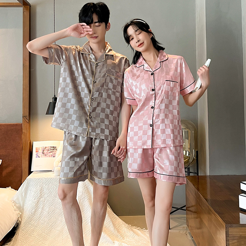 Couples Summer Ice Silk Pajamas - New 2024_voghion.com
