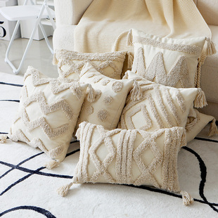 Nordic ins Indian Bohemian Moroccan Style Off White Sofa Pillow Case Pillow New Style Bed Cushion