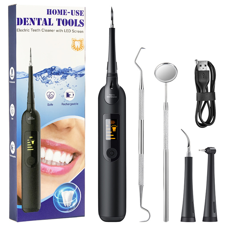 Cross-border LED display Electric tooth cleaner 5-speed high-frequency vibration tooth cleaner to remove yellow teeth stains and dirt Tooth Stones suit