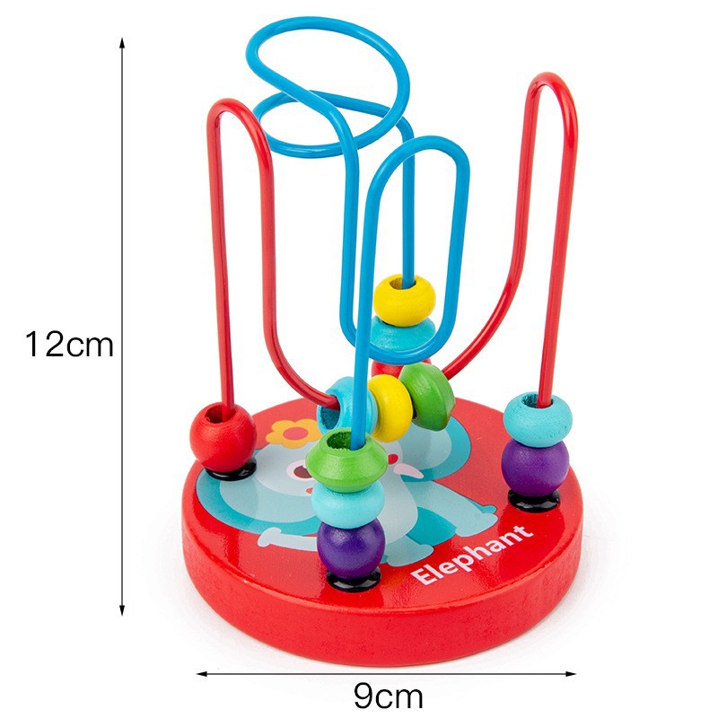 Wooden Children's Early Education Educational Toys Small Alarm Clock Knocking Piano Small Beads Rainbow Tower Twist Worm Five-piece Set