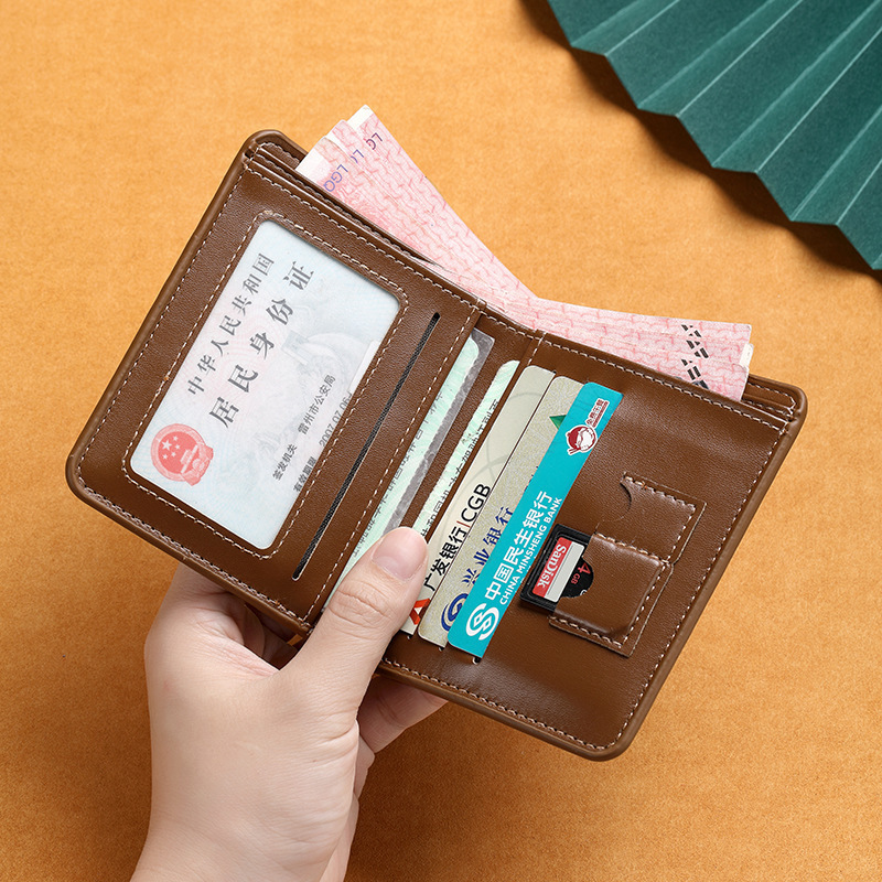Wallet men's pu2023 new ultra-thin wallet with zipper soft wallet Trendy portable wholesale business retro